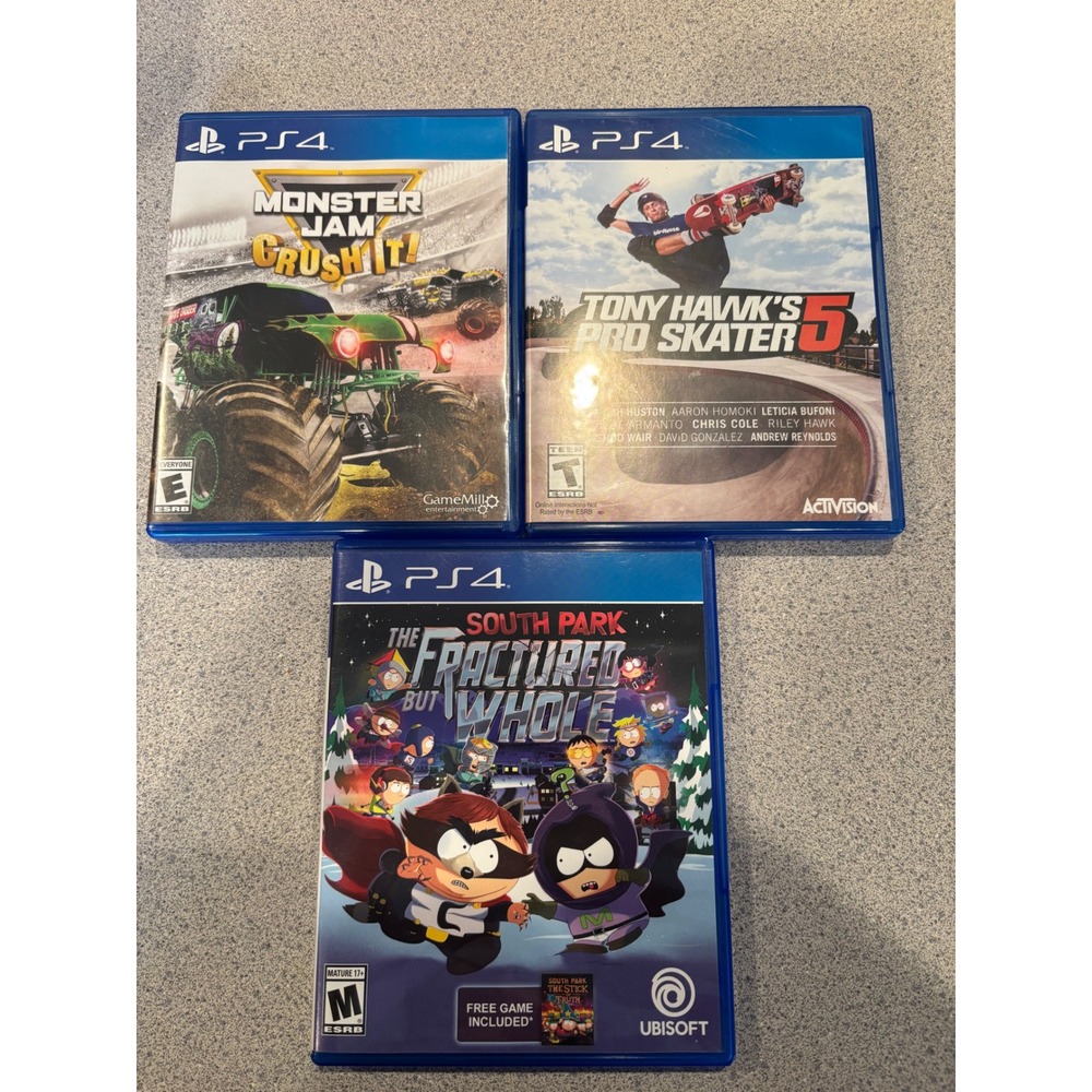 PS4 Game Lot South Park Tony Hawk Pro Skater 5 Monster Jam